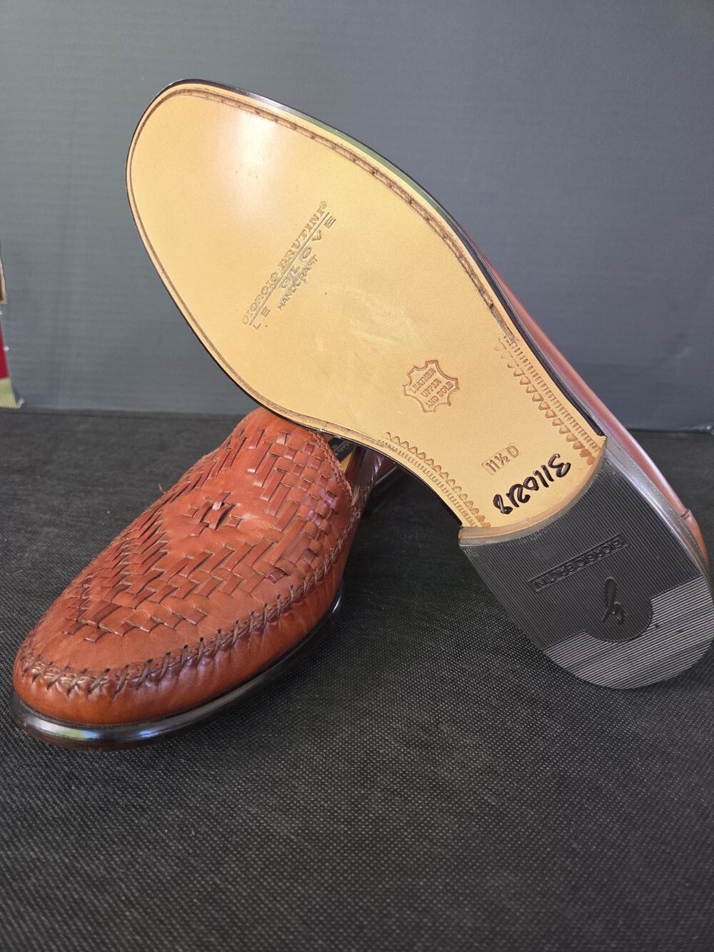 MENS SHOES 9.5 91/2 D GIORGIO BRUTINI BROWN LOAFERS VG CONDITION